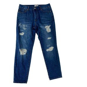 Forever 21 Womens Jeans High Waist Pants Free Spirit Size 27 Distressed Blue